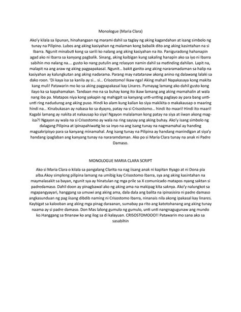 Maria Clara (monologue) .